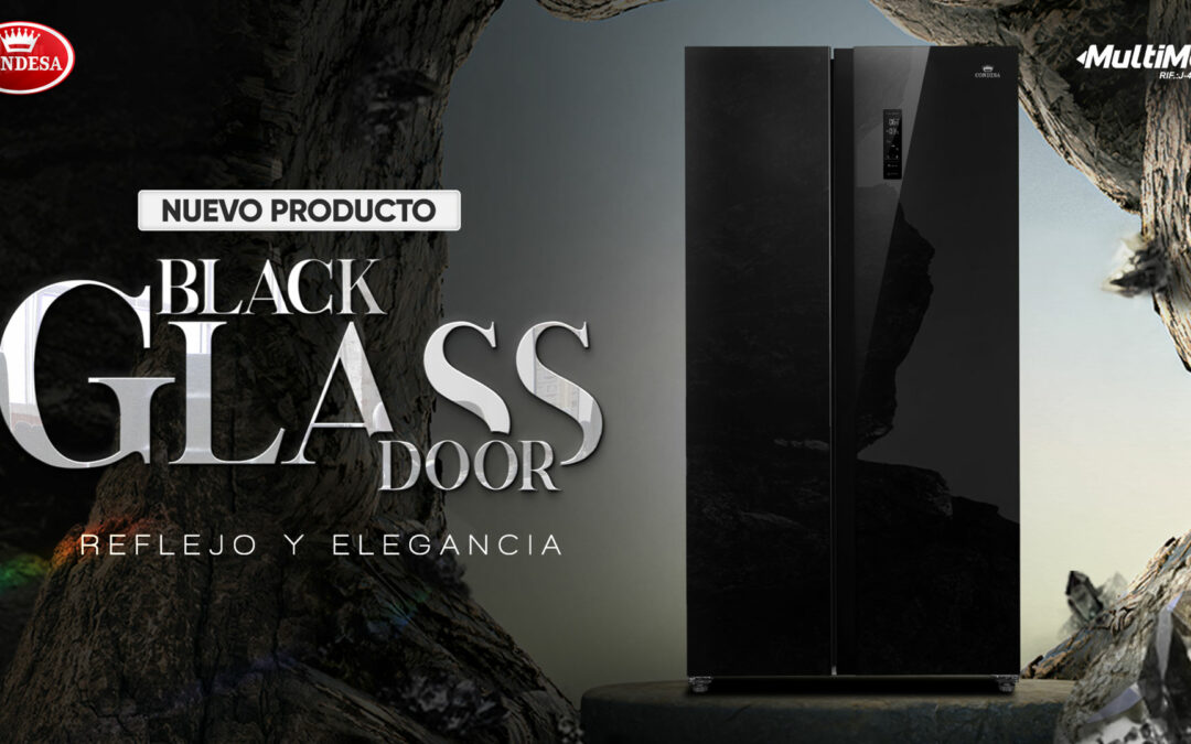 Black Glass Door Side By Side nuevo refrigerador que presenta Condesa y Multimax Store