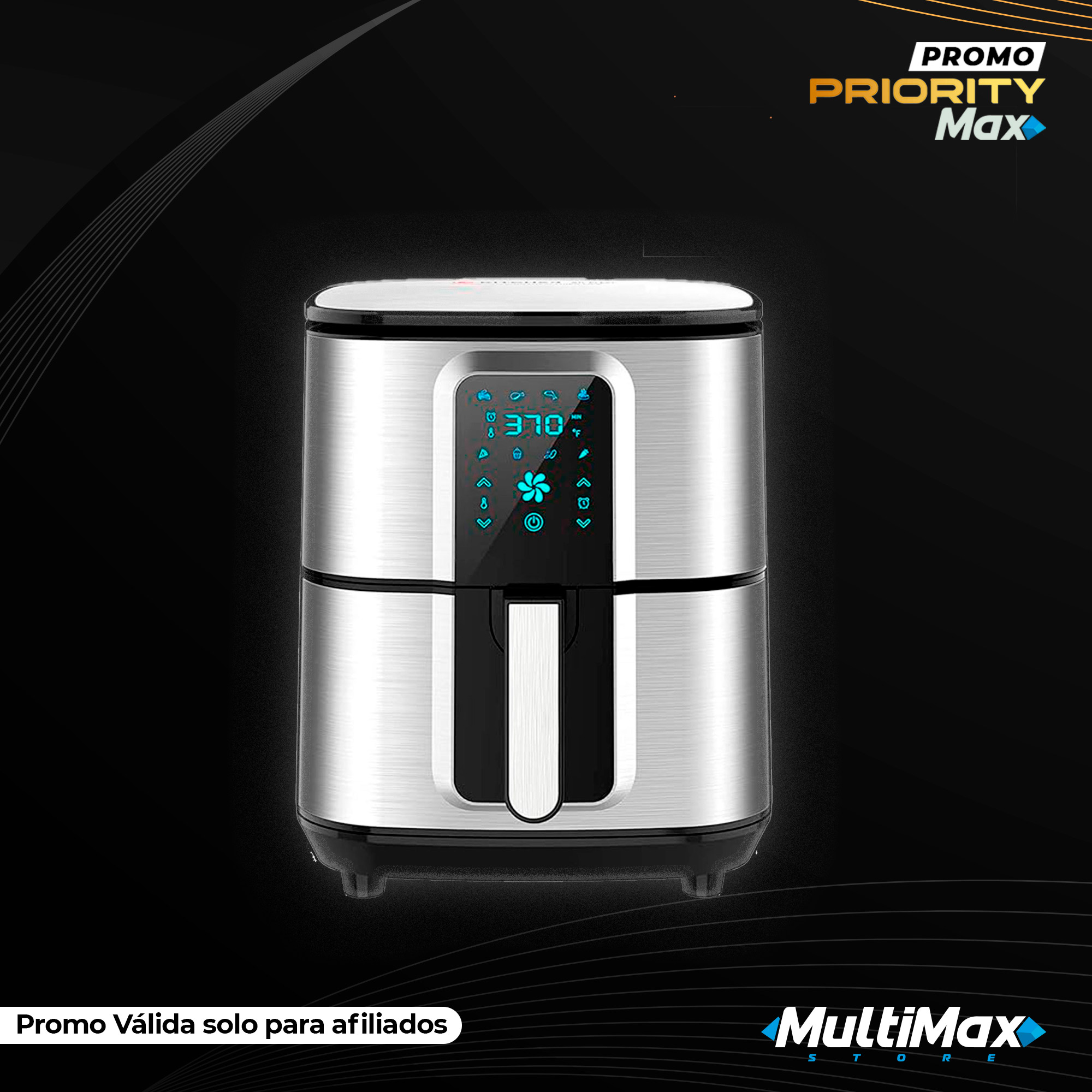 Freidora de aire 7 litros Kitcher - Multimax Store